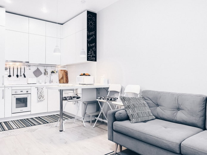 Scandinavian style kitchen-living room decoration