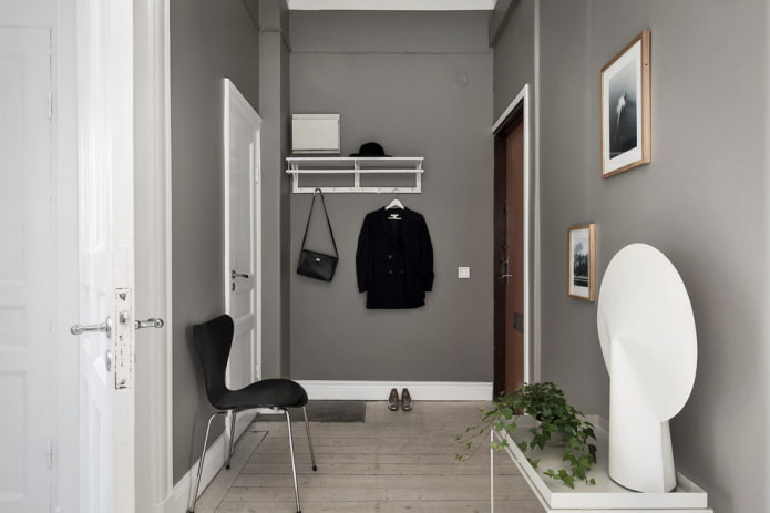 Scandinavian style gray corridor design
