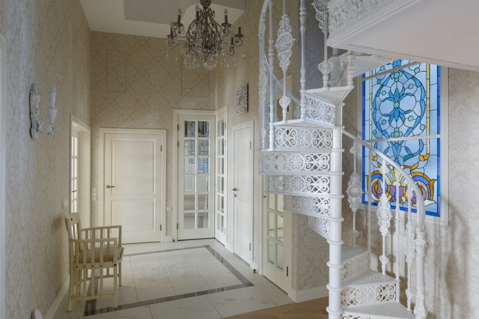 design of a classic hallway in the house