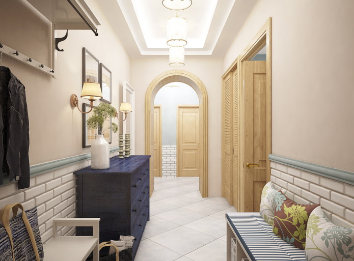 interior design corridor in provence style