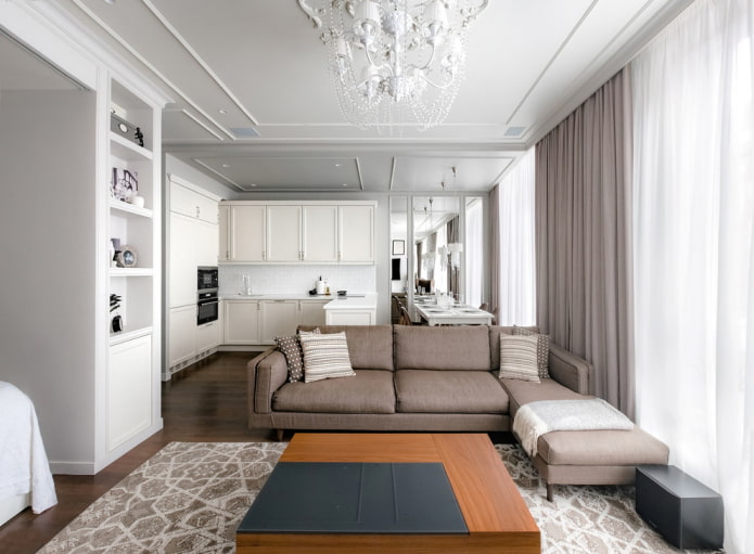 interior design of the kitchen-living room
