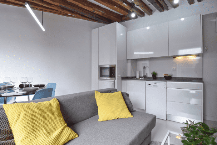 kitchen-living room design 15 squares
