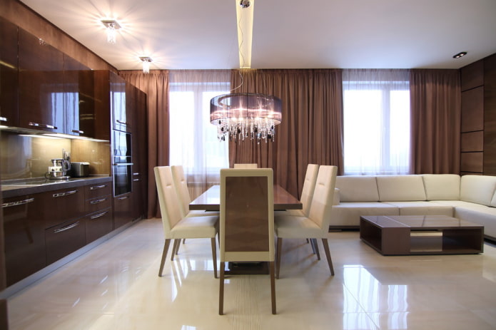konyha-nappali belső modern stílusban