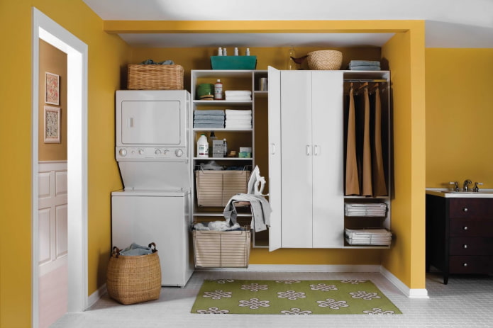 pantry design with laundry