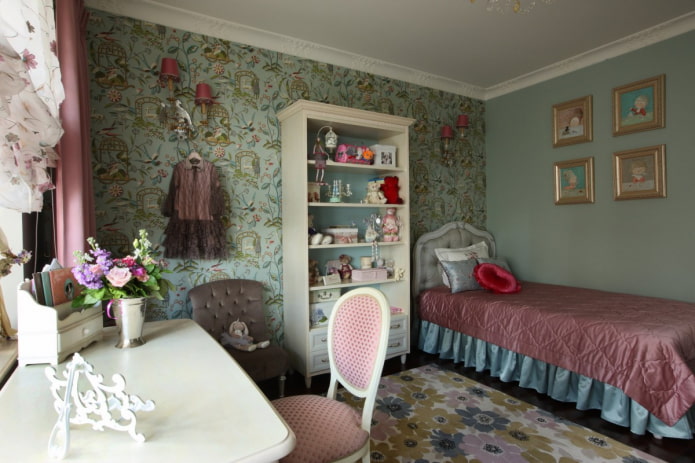 Schlafzimmer für Mädchen im Provence-Stil