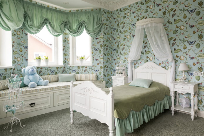 боје унутрашњости дечије спаваће собе у провансалском стилу
