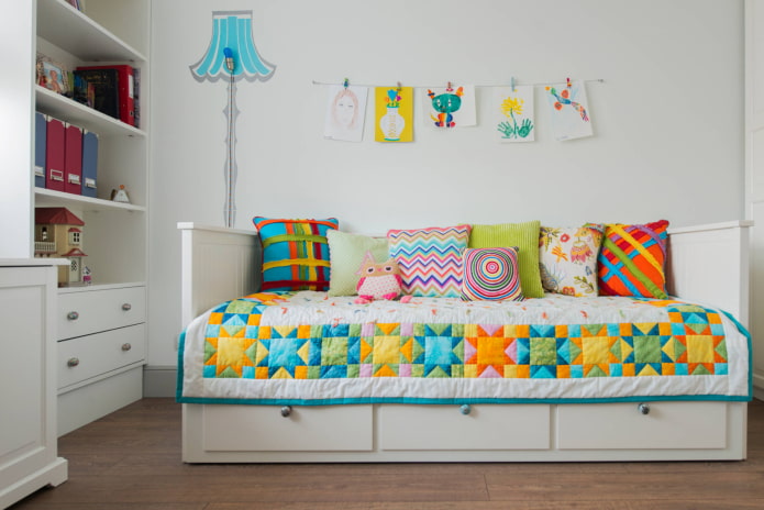 Multi-colored bedspread