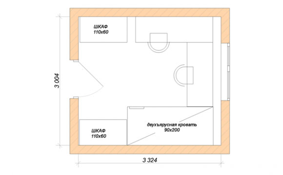 Layout of a room for two children