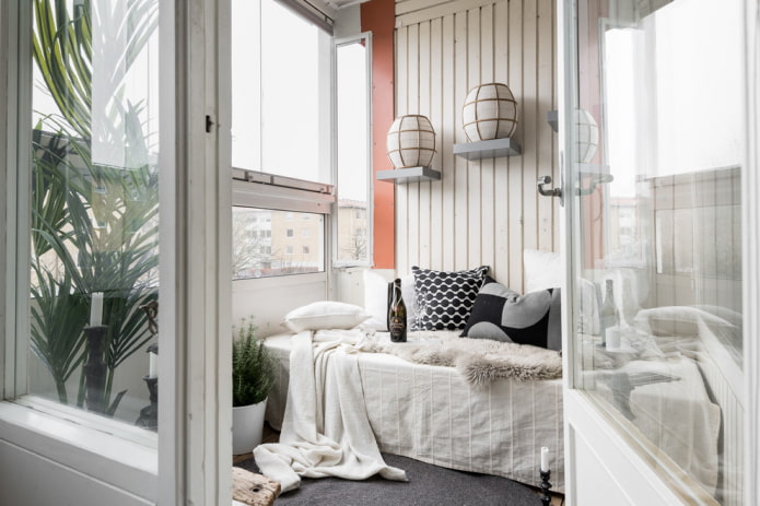 small loggia in the Scandinavian style
