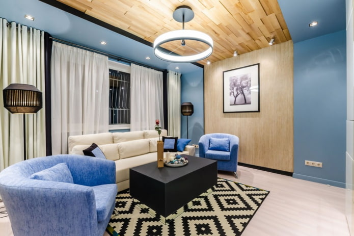 interior decoration blue living room