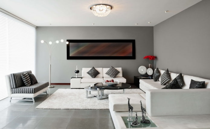 Gray living room interior