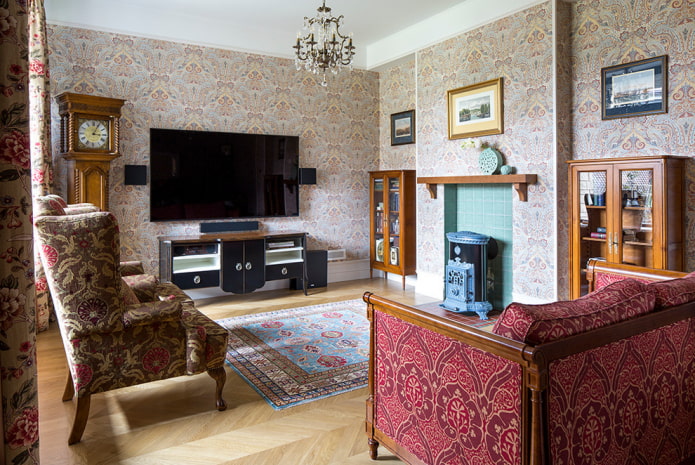 Wohnzimmerdekoration im klassischen Stil
