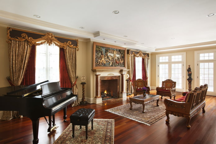 дизајн дневне собе у класичном стилу
