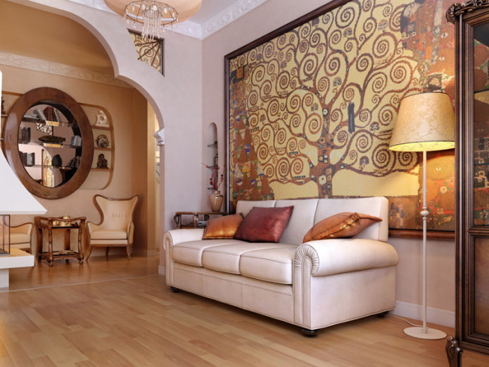 photomurals in the interior in the art nouveau style