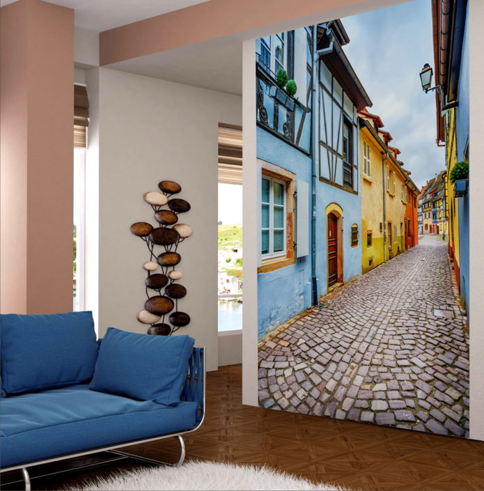 wall mural with the effect of expanding space