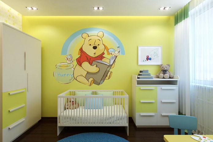 gyermekszoba Hruscsovban egy újszülött számára