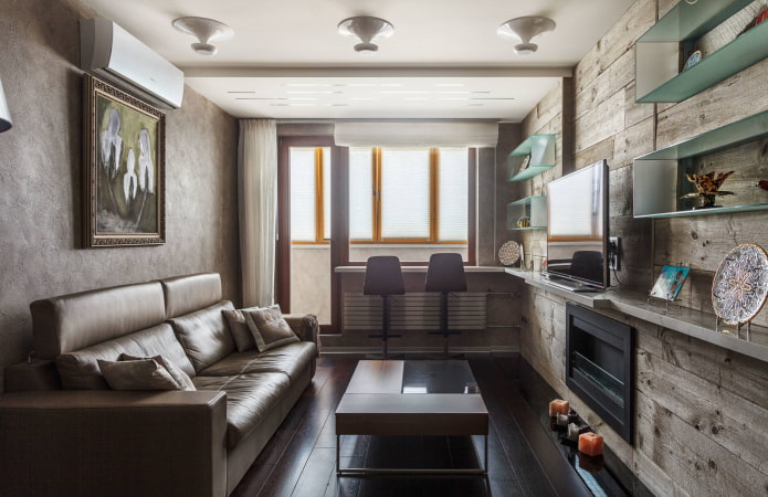 Rectangular living room design
