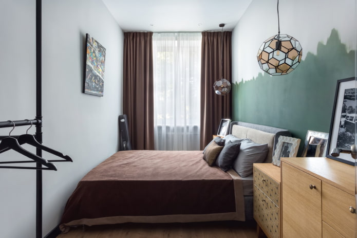 Schlafzimmer im skandinavischen Stil in Chruschtschow