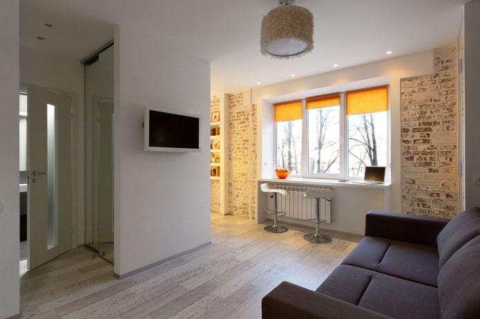 redevelopment of a one-room apartment in Khrushchev