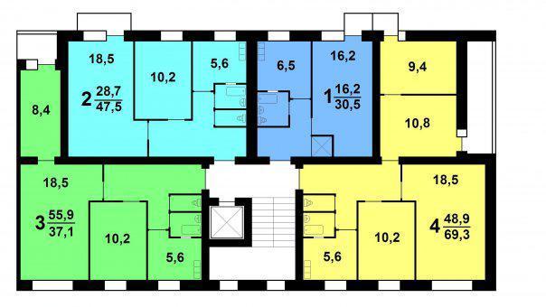 floor plan Khrushchev 447-c47 series