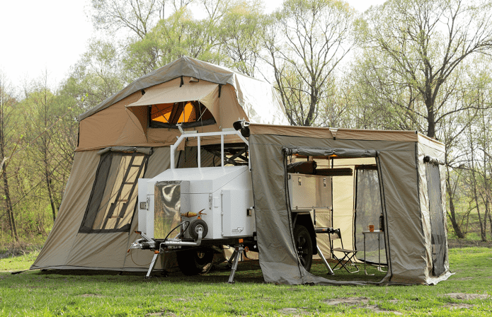камп приколица шатор