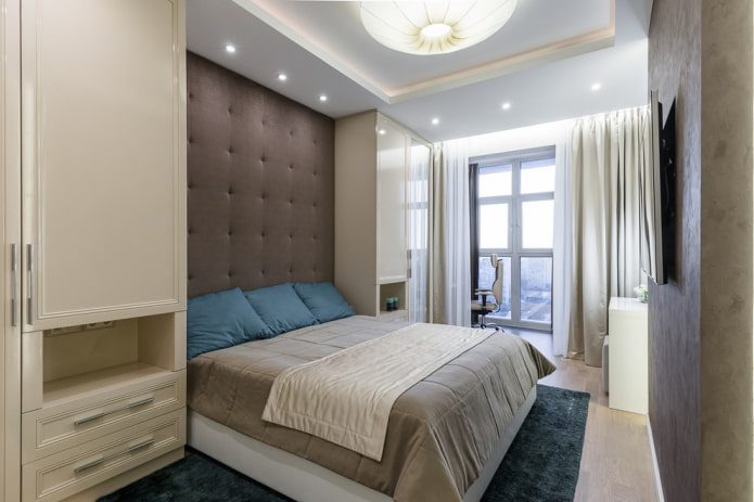 spot lighting in the interior of the bedroom