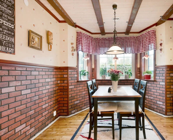 brickwork in the country style kitchen