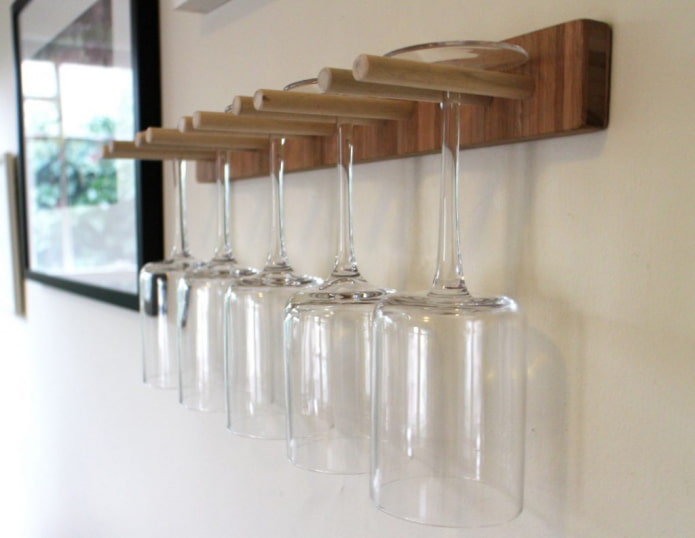 Wine glass shelf