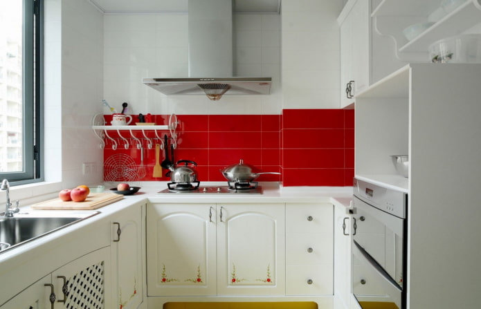 color scheme of the kitchen with an area of ​​6 squares