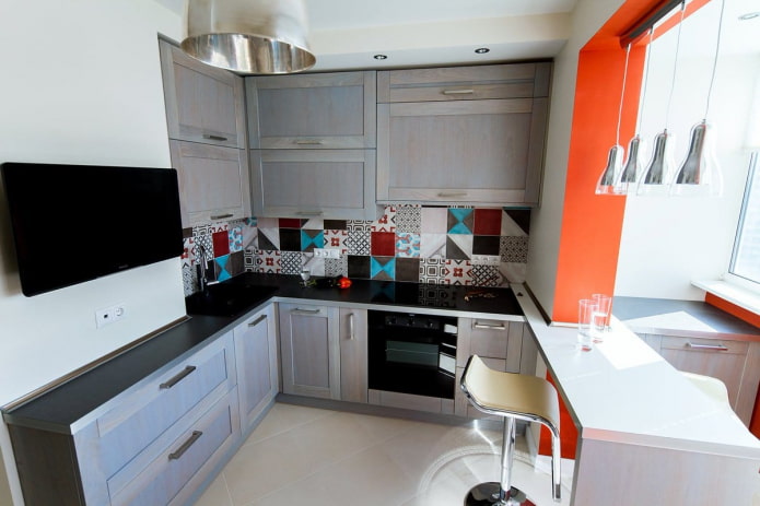 kitchen interior with an area of ​​6 squares
