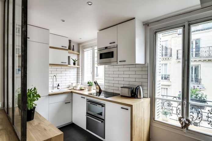 8 sq m kitchen in Scandinavian style
