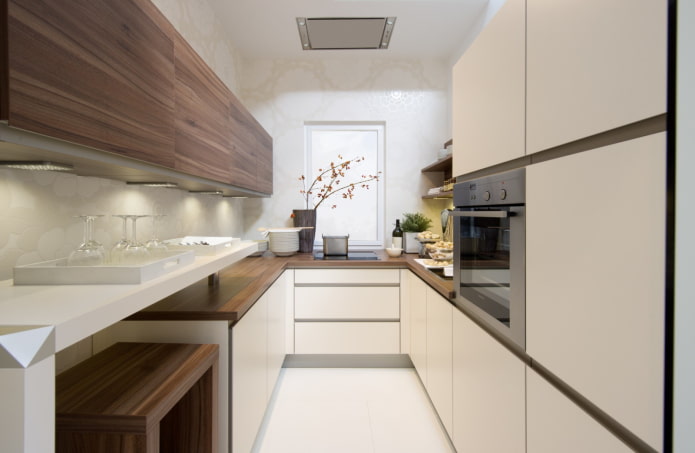 kitchen of 8 sq m in the style of minimalism