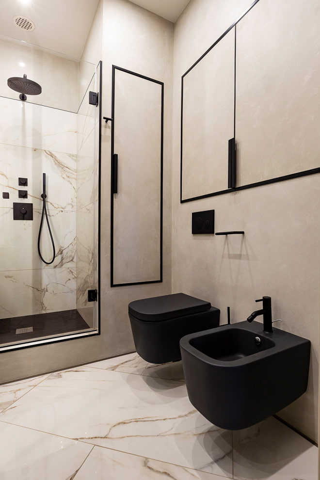 Sanitär im Badezimmer im Stil des Minimalismus