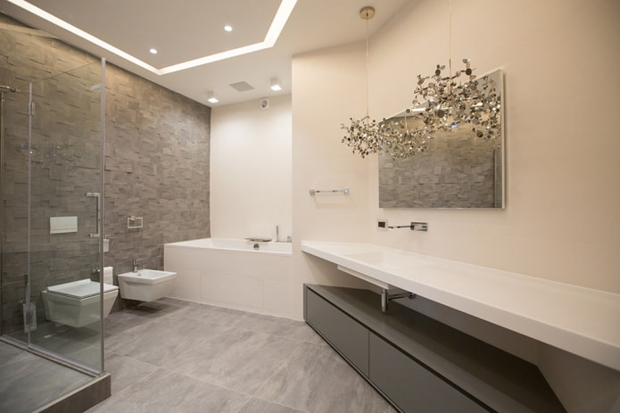 bathroom interior in the style of minimalism