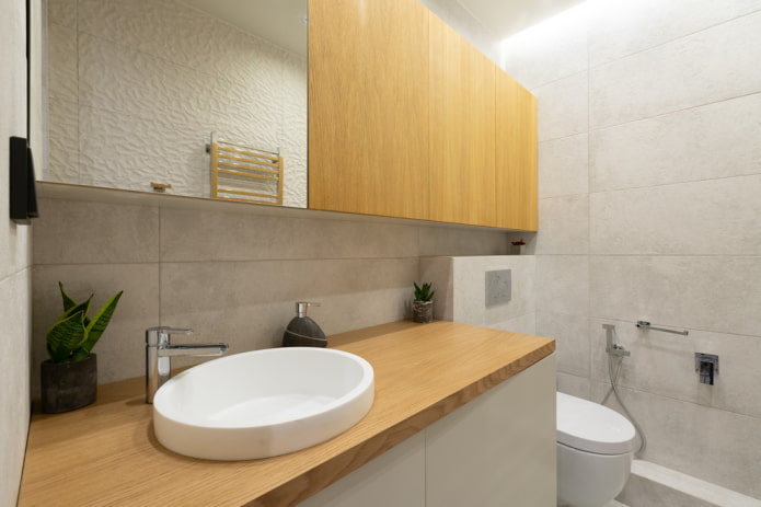 a WC belső tere a minimalizmus stílusában