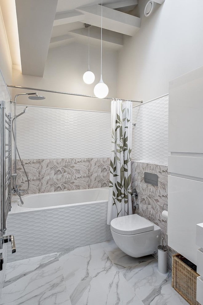 декор и осветљење у купатилу у стилу минимализма