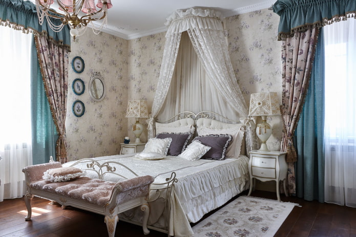 textilek a hálószobában klasszikus stílusban
