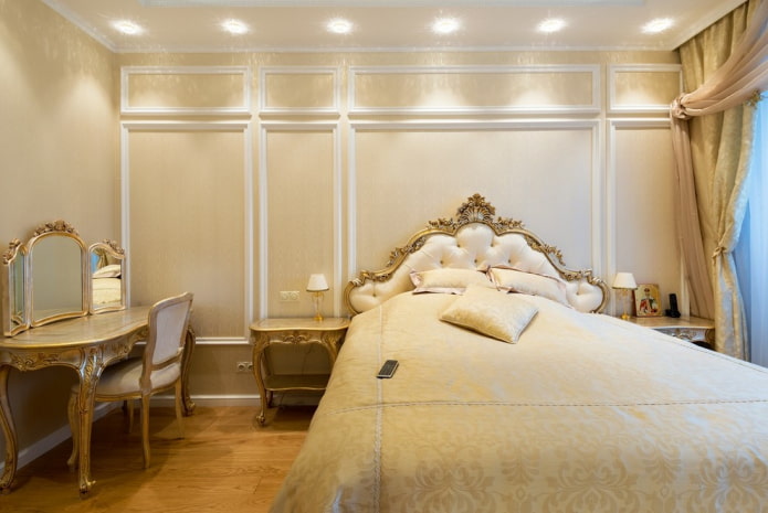 осветљење у спаваћој соби у класичном стилу