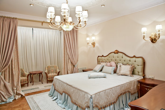 lighting in the bedroom in classic style