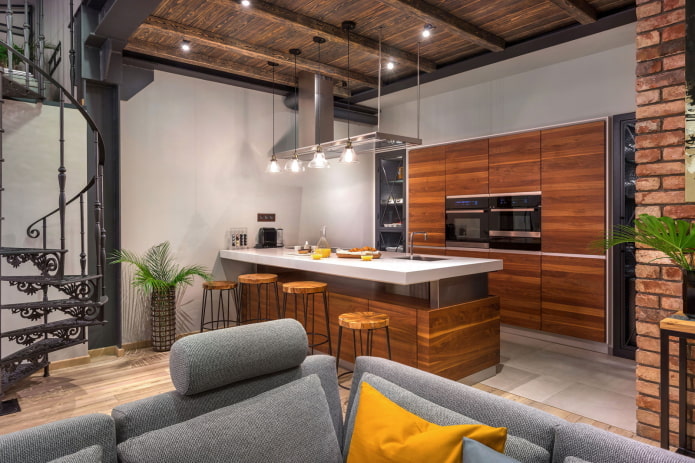 loft-style kitchen-living room