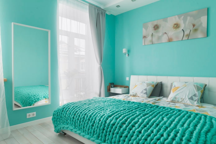 interior turquoise bedroom