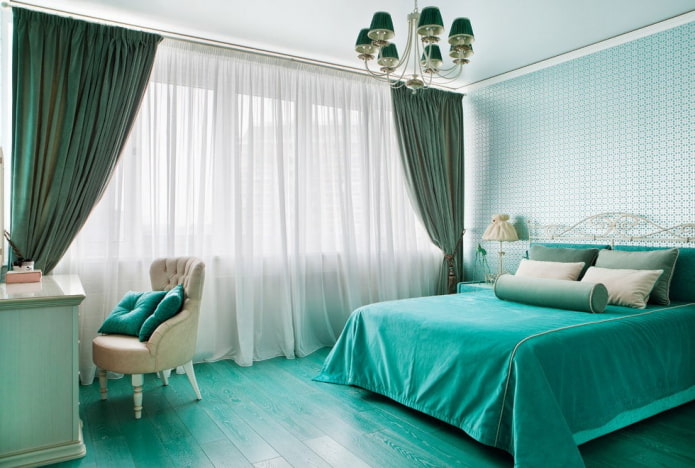 finishing turquoise bedroom