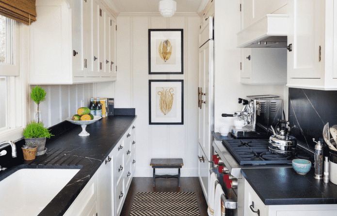 narrow roomy kitchen