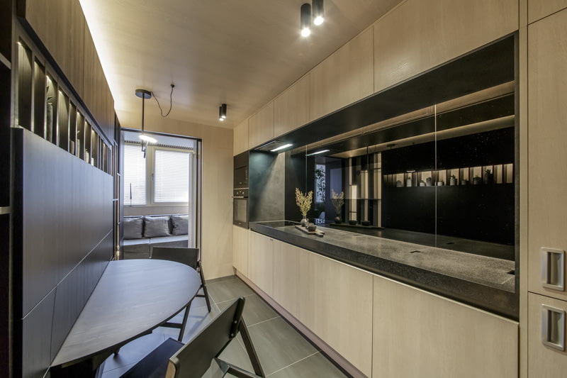 How to create a harmonious rectangular kitchen design?