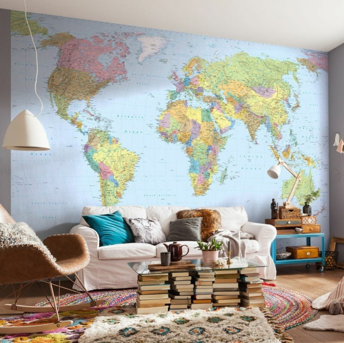 photo wallpaper with world map