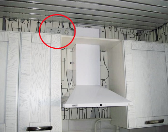 Sockets are visible above the cabinet