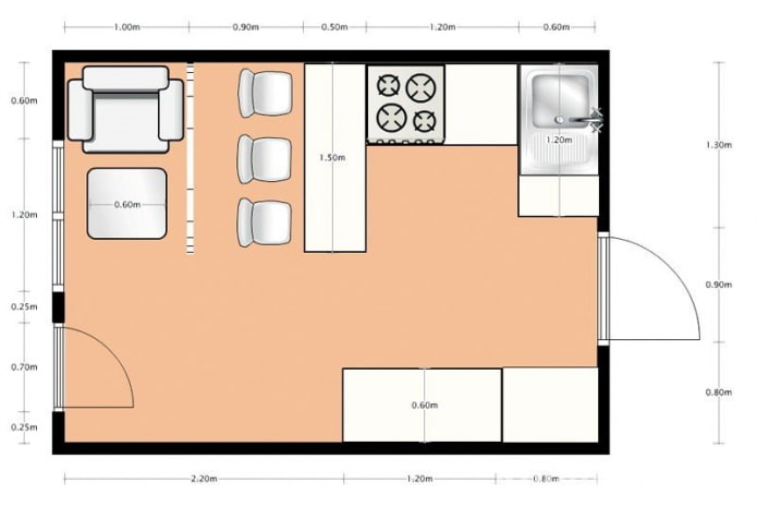 kitchen layout 14 meters