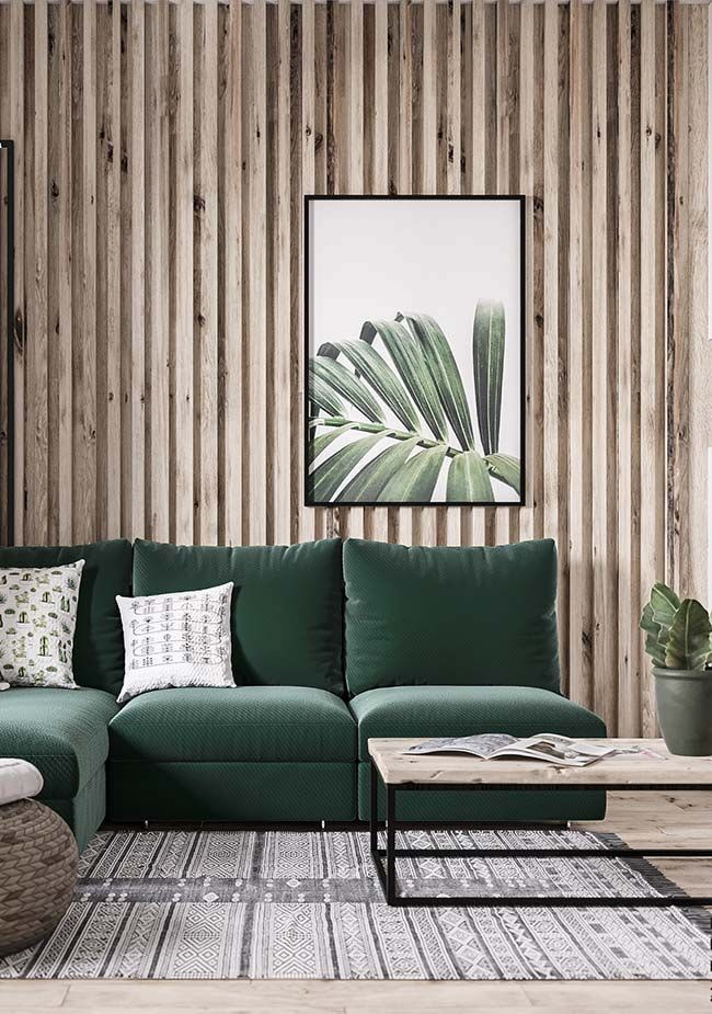 slatted wall in the living room