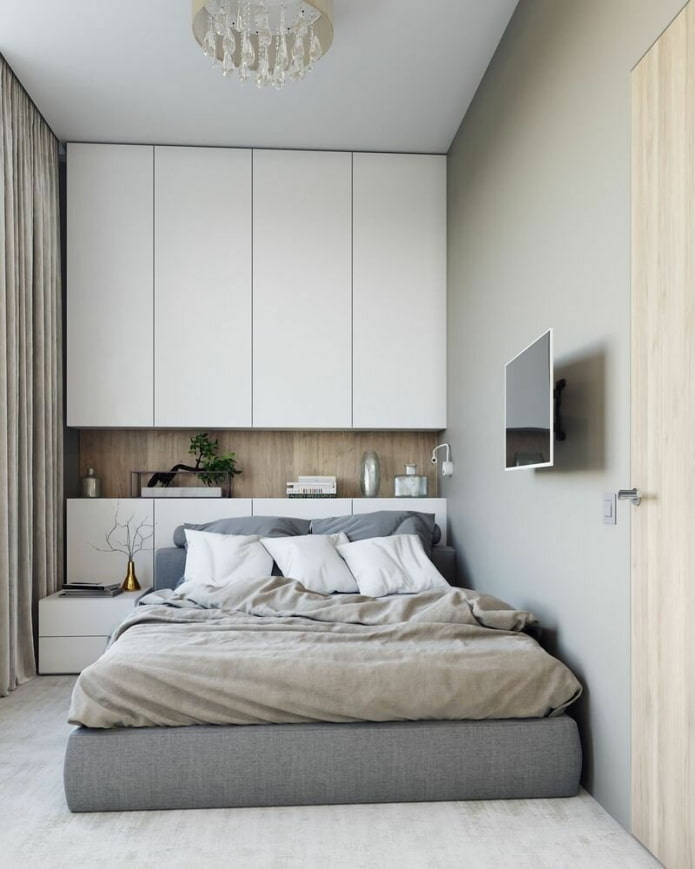 bedroom in light gray
