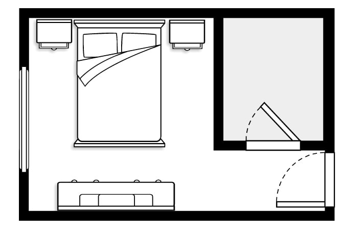 Schlafzimmerplan mit Ankleideraum
